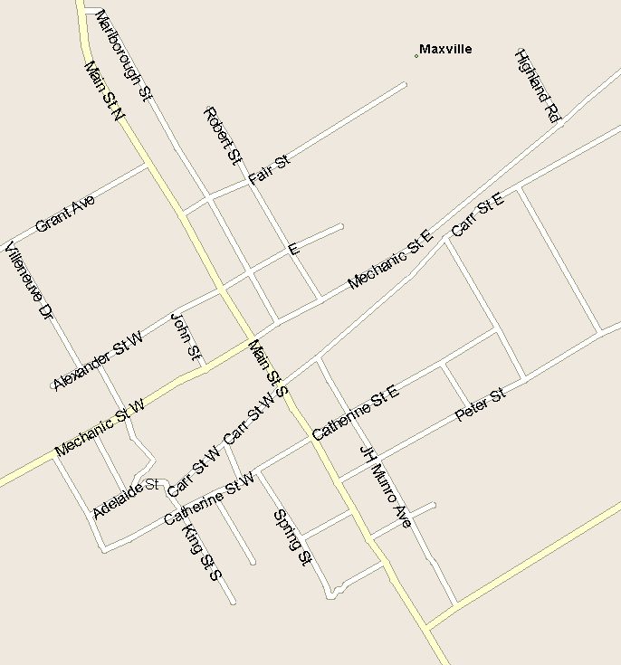 Maxville Map, Ontario