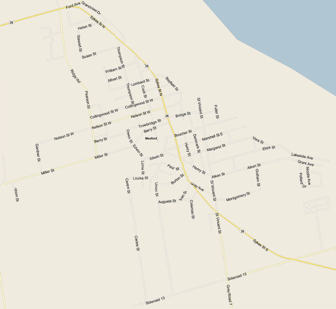 Meaford Map, Ontario