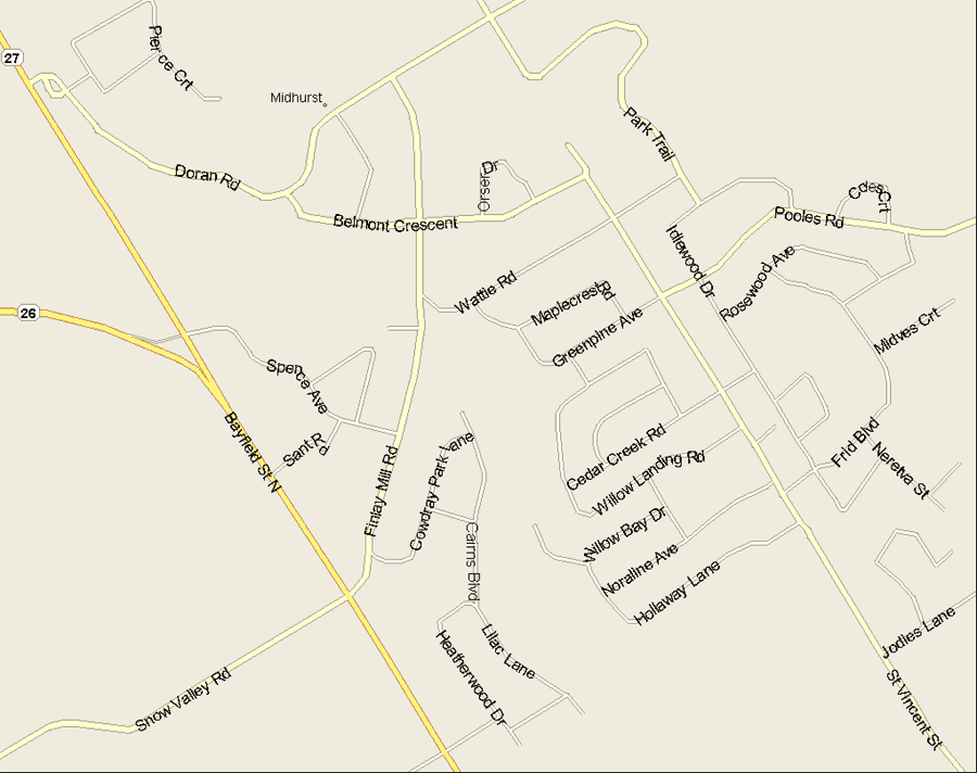 Midhurst Map, Ontario