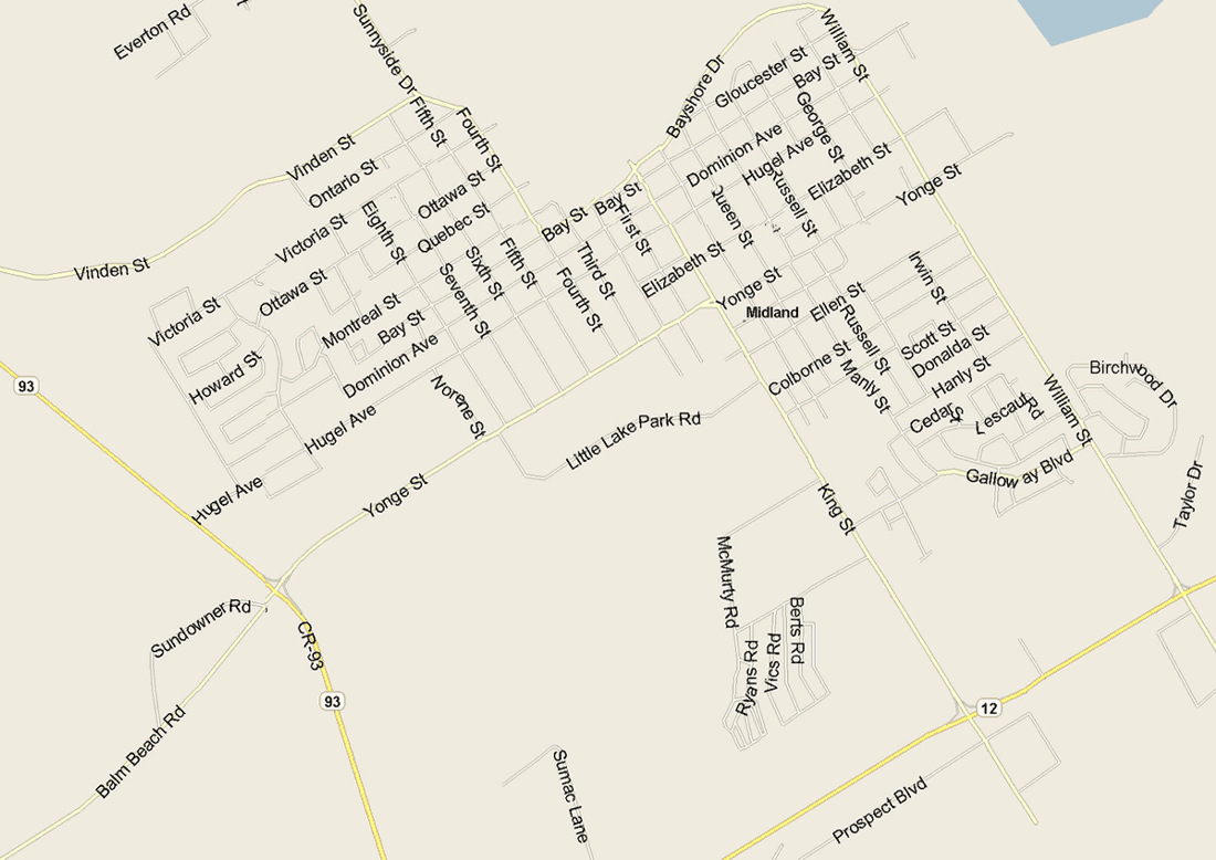 Midland Map, Ontario