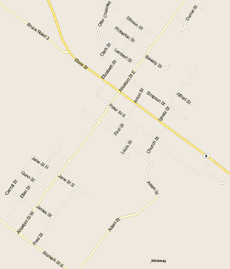 Mildmay Map, Ontario