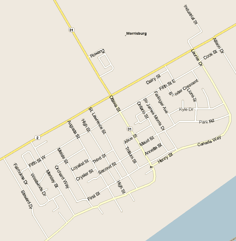 Morrisburg Map, Ontario