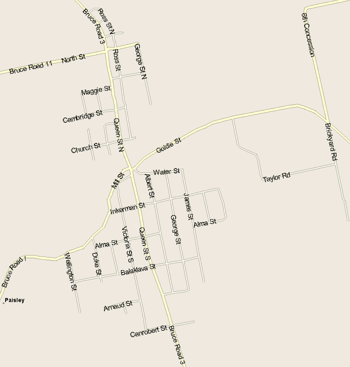 Paisley Map, Ontario