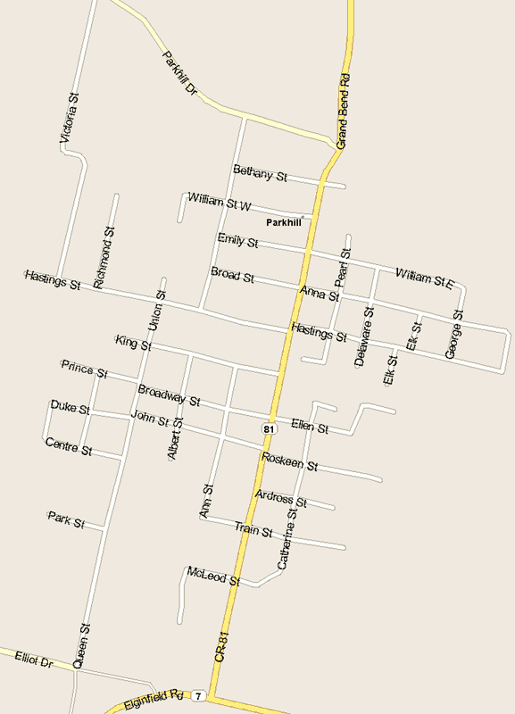 Parkhill Map, Ontario