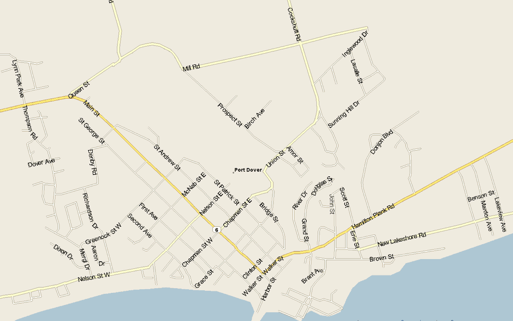Port Dover Map, Ontario