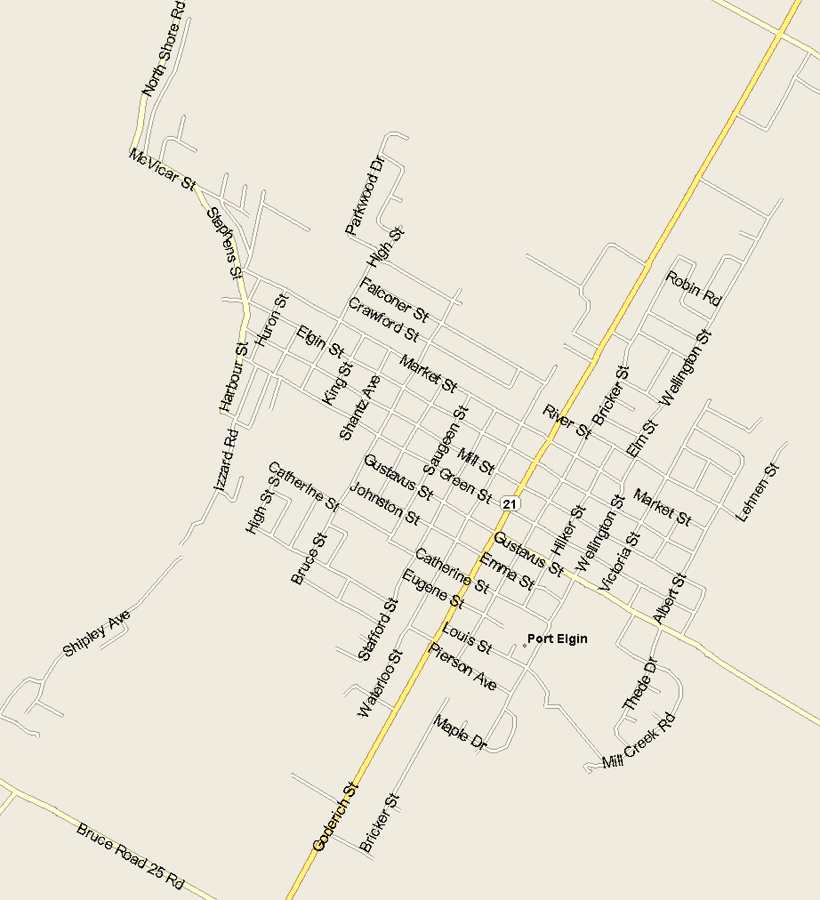 Port Elgin Map, Ontario
