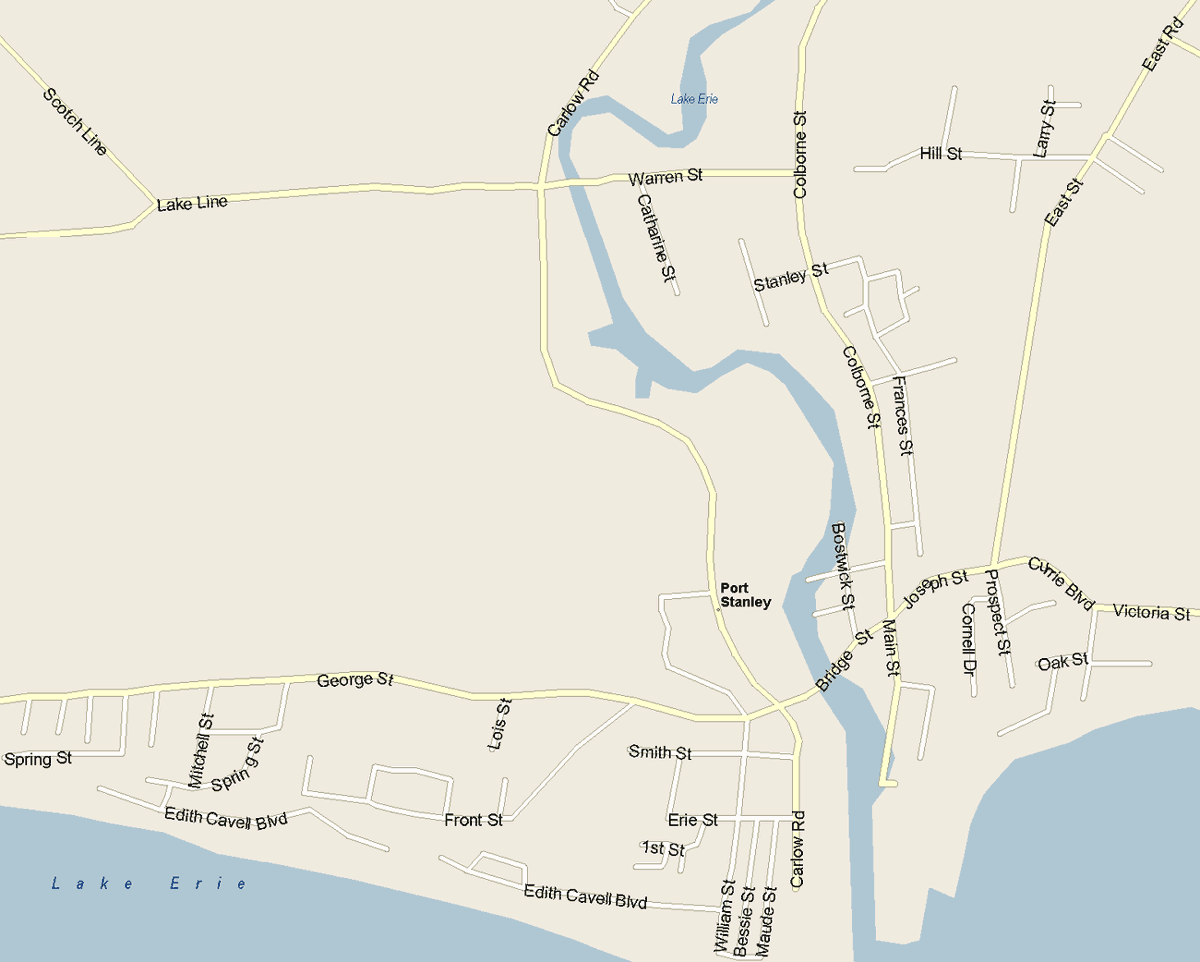 Port Stanley Map, Ontario