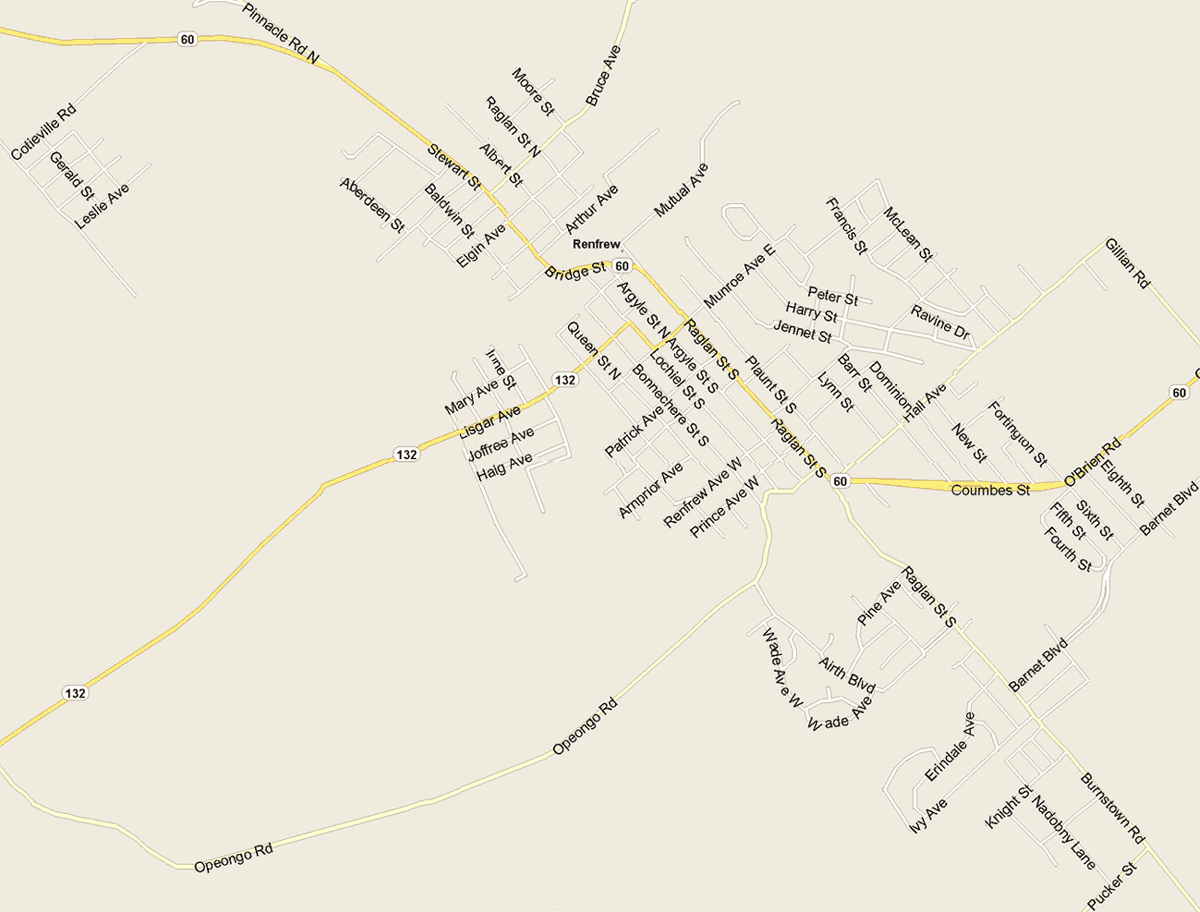 Renfrew Map, Ontario