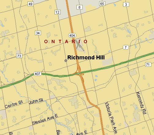 Richmond Hill Map (Region), Ontario