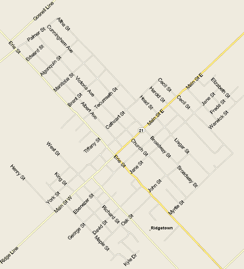 Ridgetown Map, Ontario