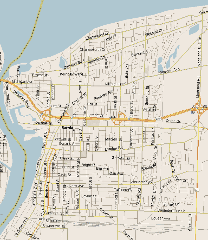 Sarnia Map, Ontario
