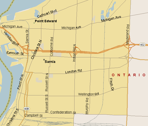 Sarnia Map (Region), Ontario