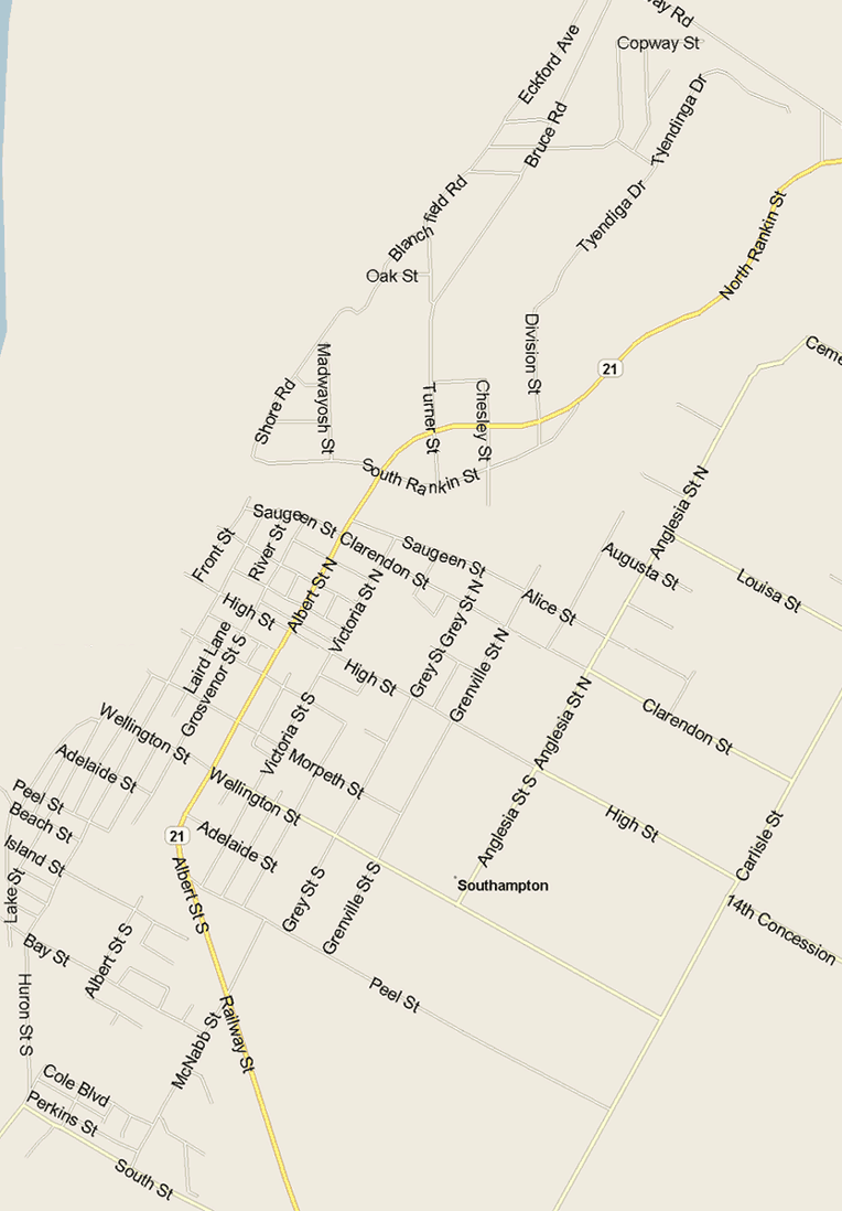 Southampton Map, Ontario