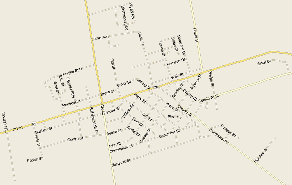 Stayner Map, Ontario