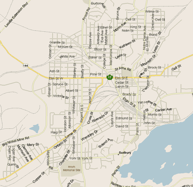 Sudbury Map, Ontario