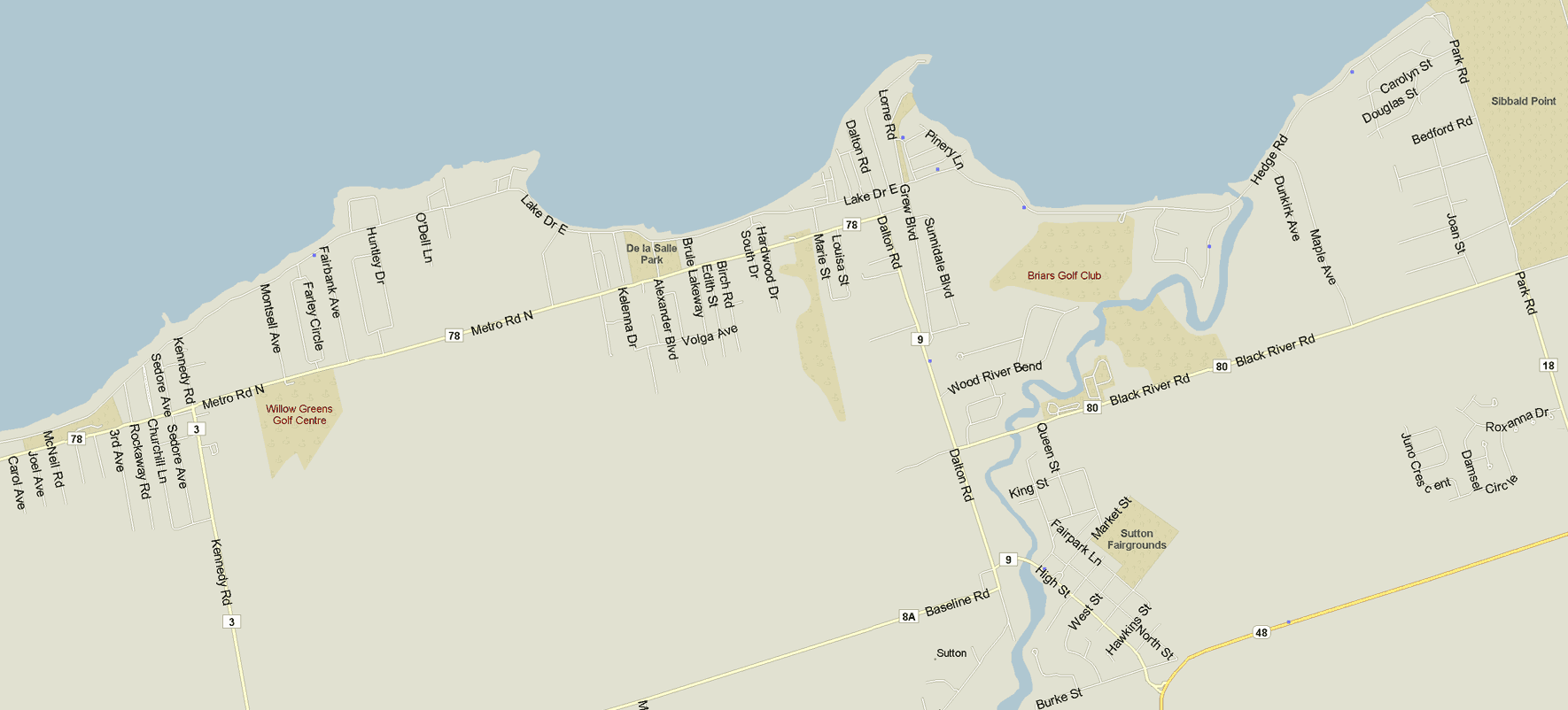 Sutton Map, Ontario