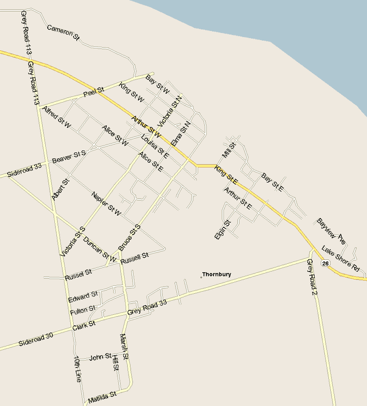 Thornbury Map, Ontario