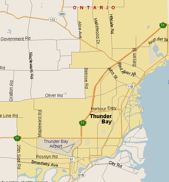 Thunder Bay Map (Region), Ontario