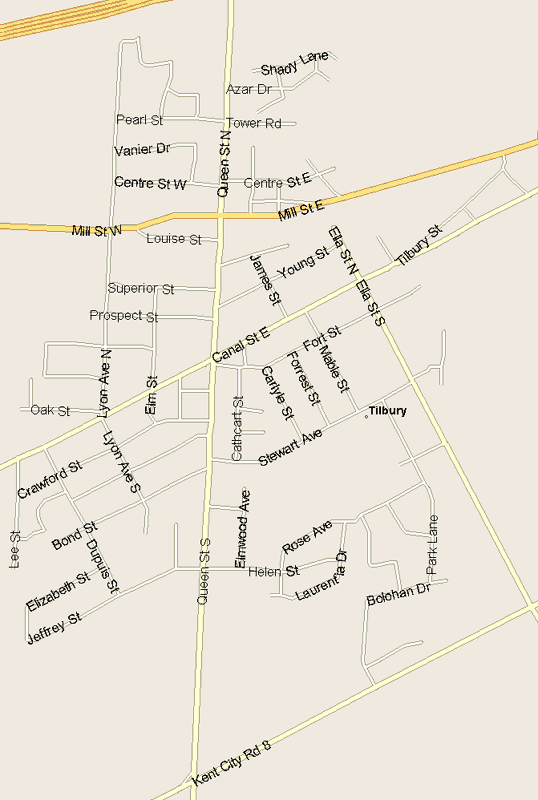 Tilbury Map, Ontario