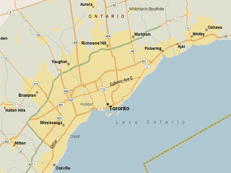 Toronto Map (Region), Ontario