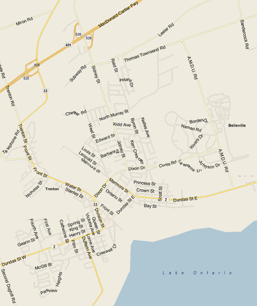 Trenton Map, Ontario