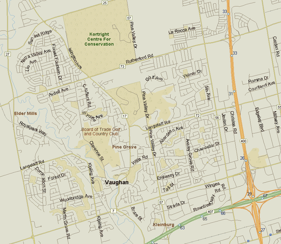 Vaughan Map, Ontario
