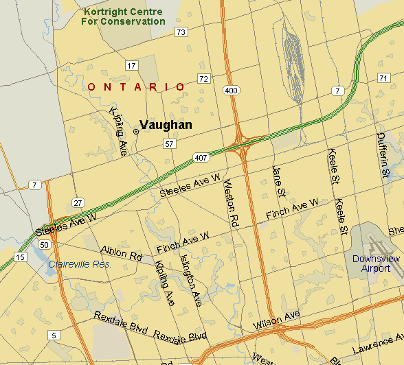 Vaughan Map (Region), Ontario