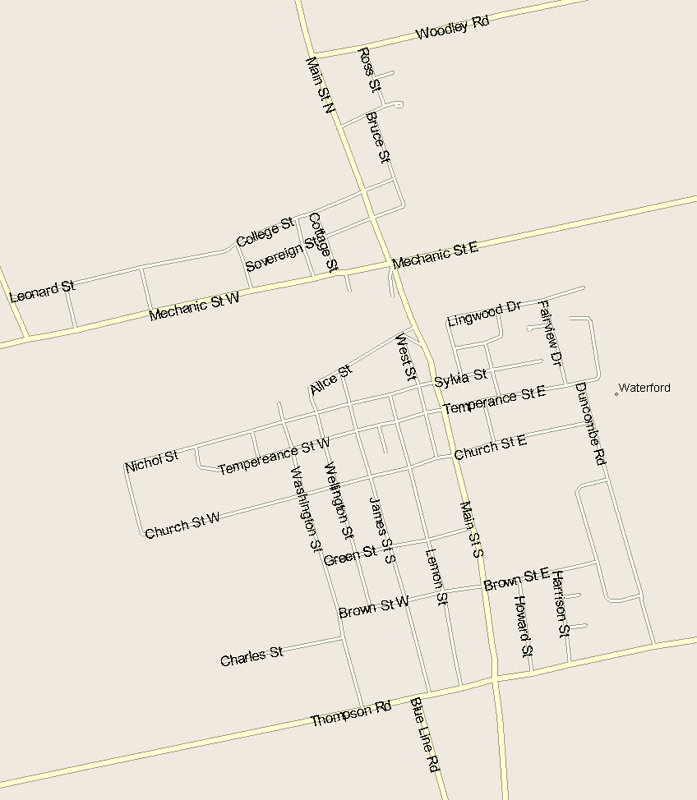 Waterford Map, Ontario