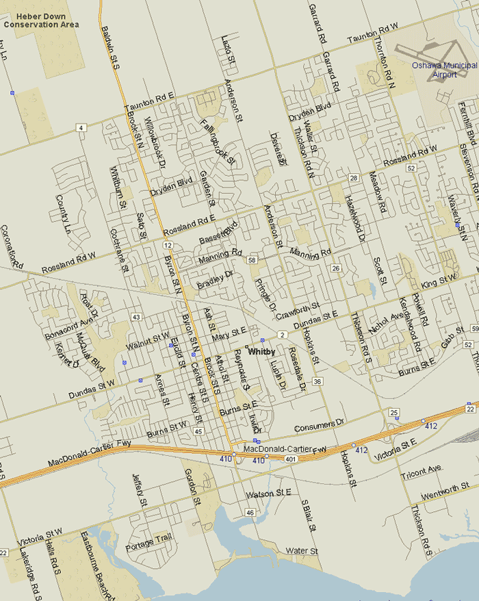 Whitby Map, Ontario