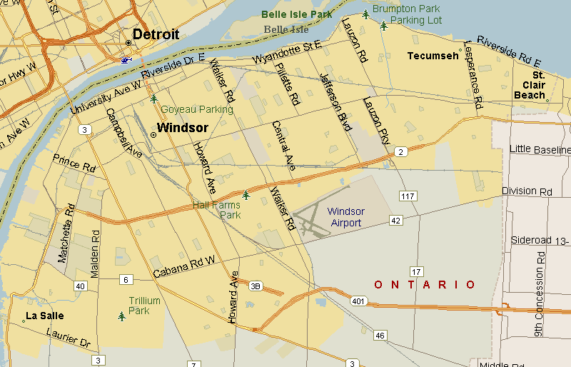 Windsor Map (Region), Ontario