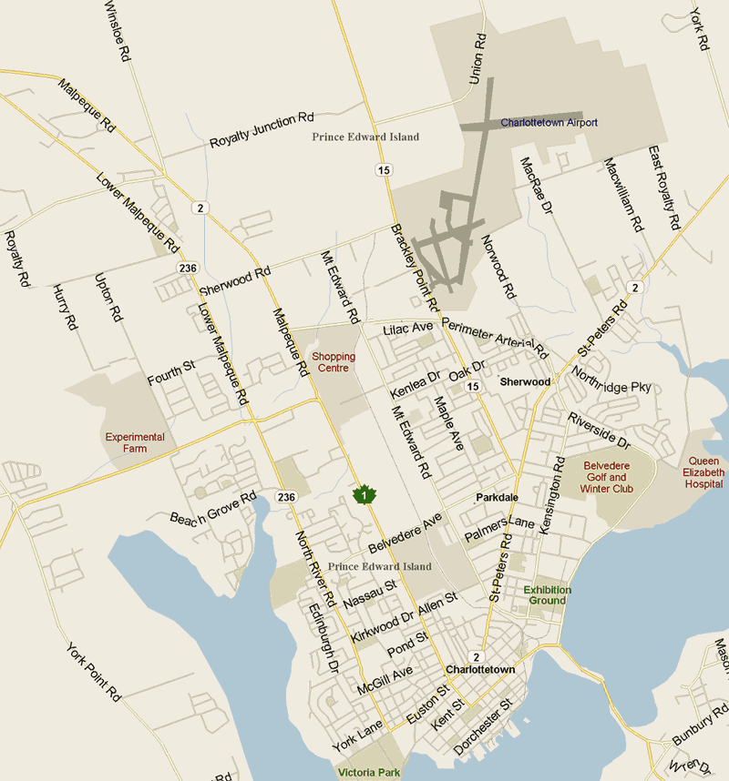 Charlottetown Map, Prince Edward Island