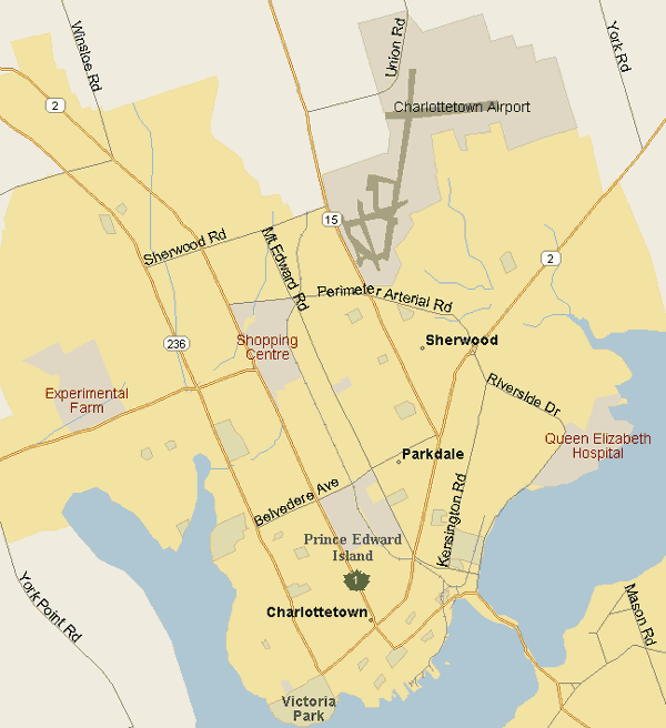 Charlottetown Map (Region), Prince Edward Island