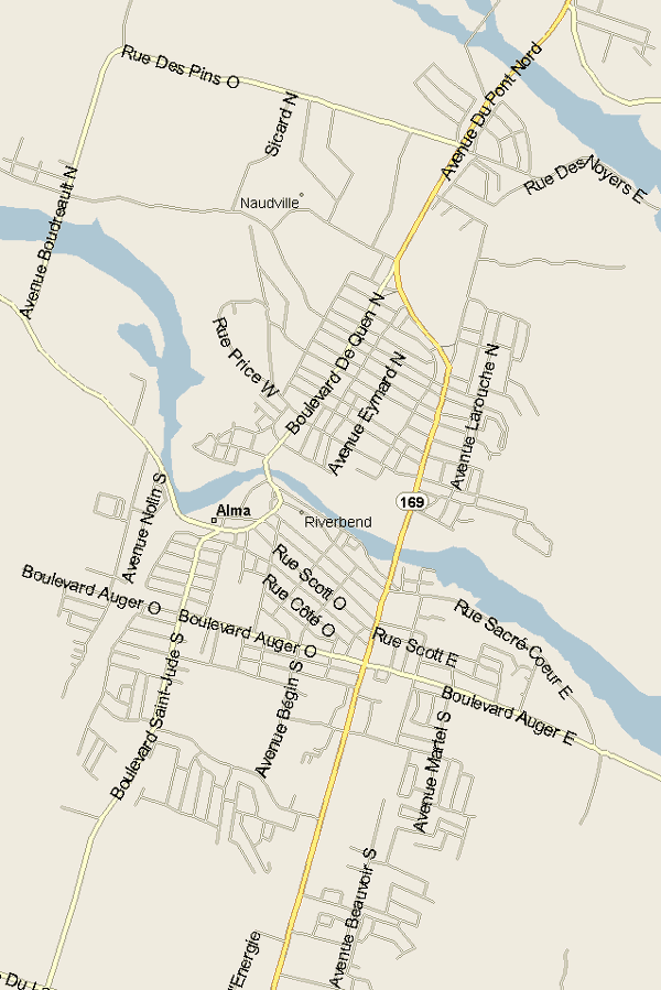 Alma Map, Quebec