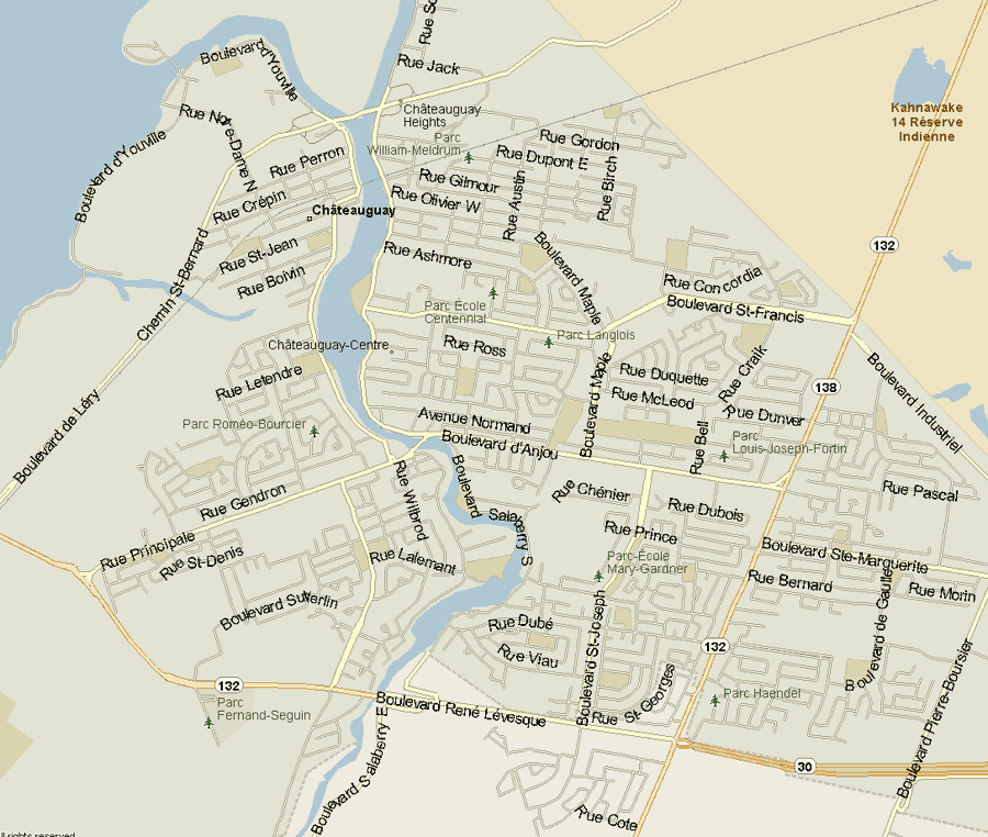 Chateauguay Map, Quebec