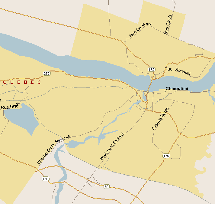 Chicoutimi Map (Region), Quebec