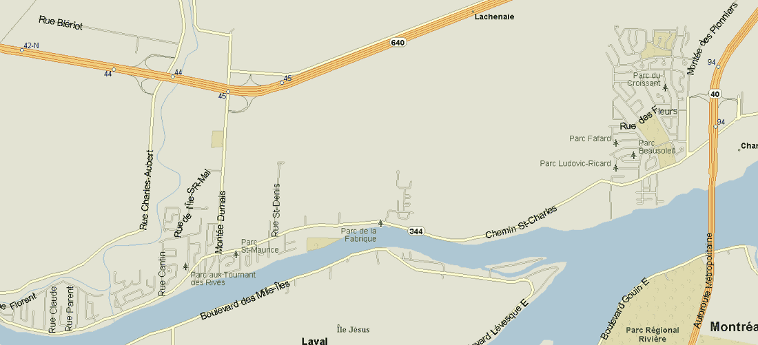 Lachenaie Map, Quebec
