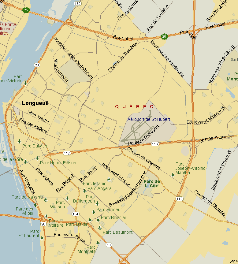 Longueuil Map (Region), Quebec