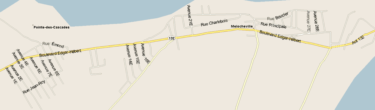 Melocheville Map, Quebec