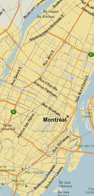 Montreal Map (Region), Quebec