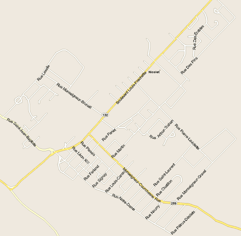 Nicolet Map, Quebec