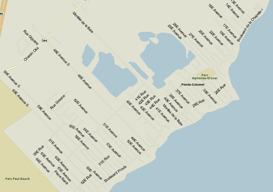Pointe Calumet Map, Quebec