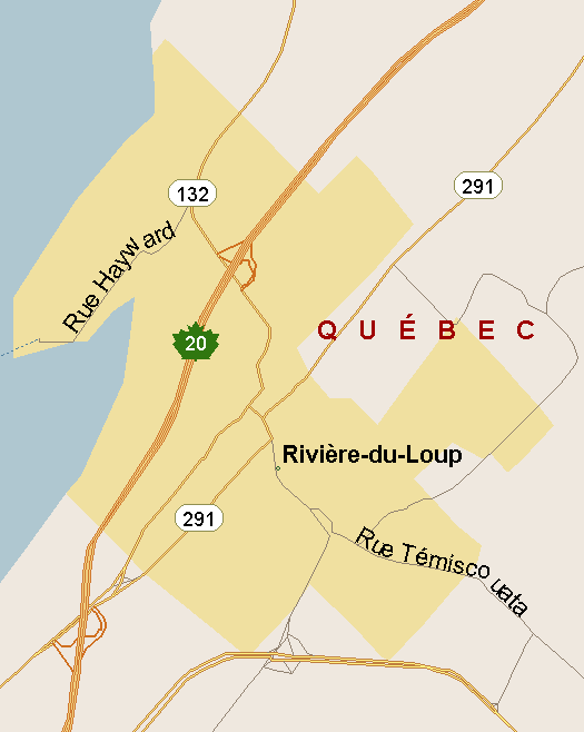 Riviere-du-Loup Map (Region), Quebec