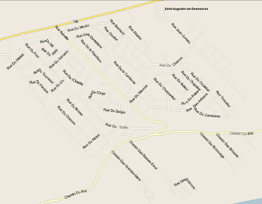 Saint-Augustin de Desmau Map, Quebec