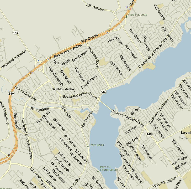 Saint Eustache Map, Quebec