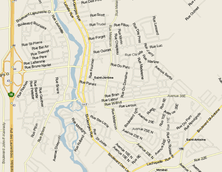 Saint Jerome Map, Quebec