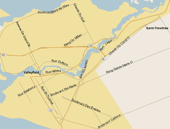 Salaberry de Valleyfield Map, Quebec