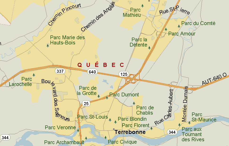 Terrebonne Map (Region), Quebec