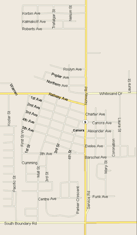 Canora Map, Saskatchewan