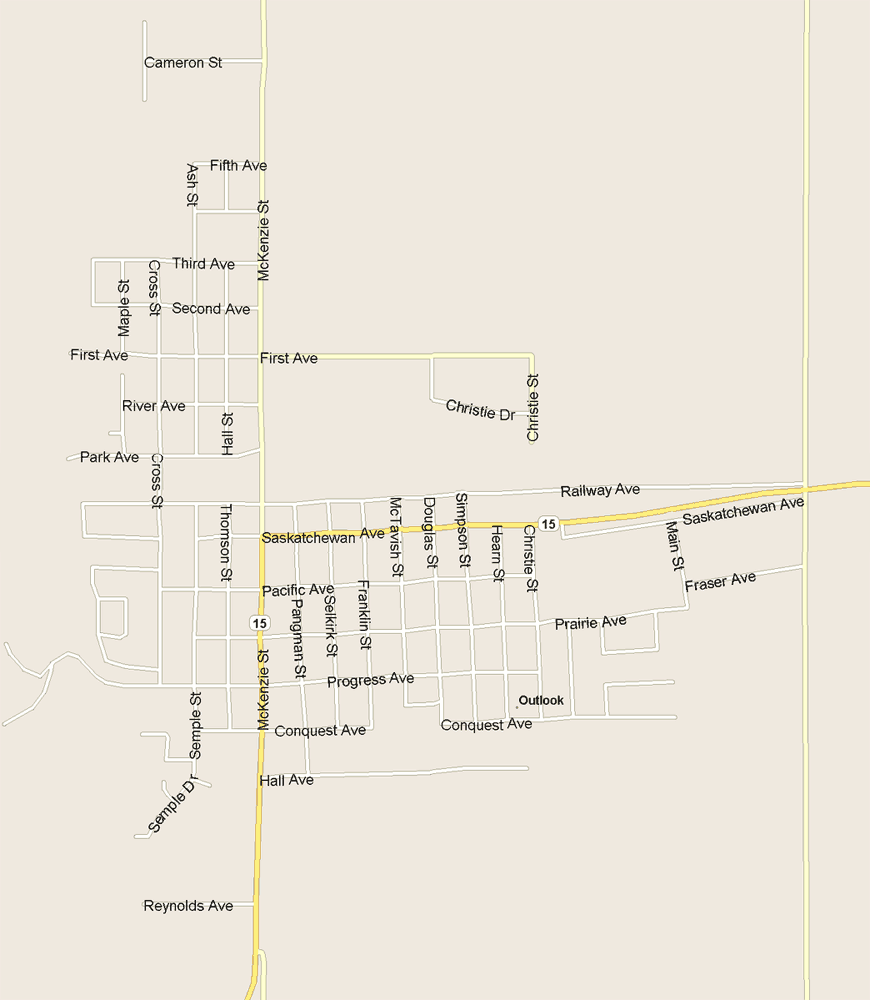 Outlook Map, Saskatchewan