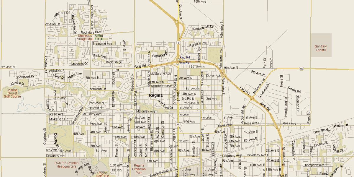 Regina Map (North), Saskatchewan